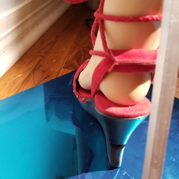 Diane Von Furstenberg Wood Wedges Sandals Sz 8.5 - Picture 5 of 6